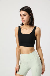Women's Ribbed Built-in Pads Sport Bra