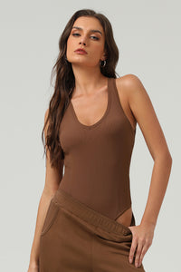 Women Cross-Back High-Waist One-Piece Yoga Bodysuit