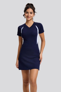 Tennis Sports Casual Dress Slim-fit Golf Short Sleeve Breathable Long Skirt