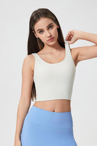 Women Naked-Feel Shockproof Back-Boosting Semi-Fixed Yoga Sports Bra