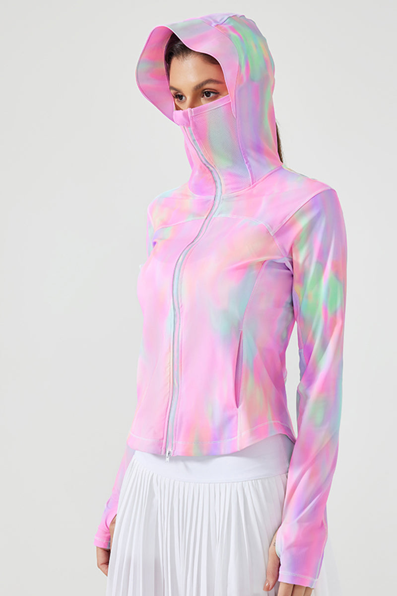Women Hooded Face-Covering Uv Protection Cooling Quick-Dry Breathable Outdoor Sunscreen Jacket