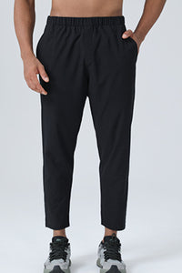 Men Quick-Dry Stretch Woven Straight Leg Outdoor Running Fitness Pants