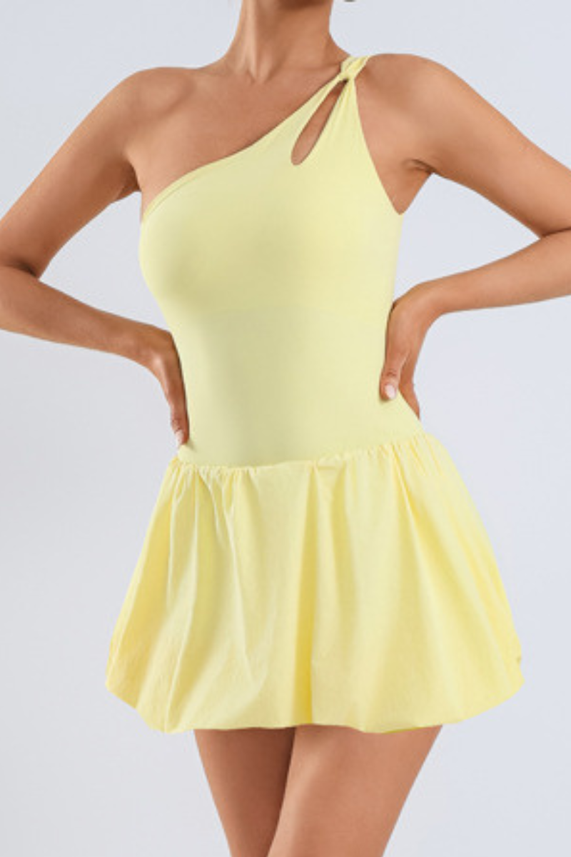 one shoulder tennis dress Women's Cutout Waist Cinched Mini Dress-Wholesale Supplier -Sodalemons Color:Navyblack Midi Dress Dillards Womens High Neck Dress