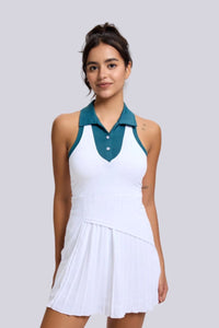 Women's tennis contrasting sports pleated dress