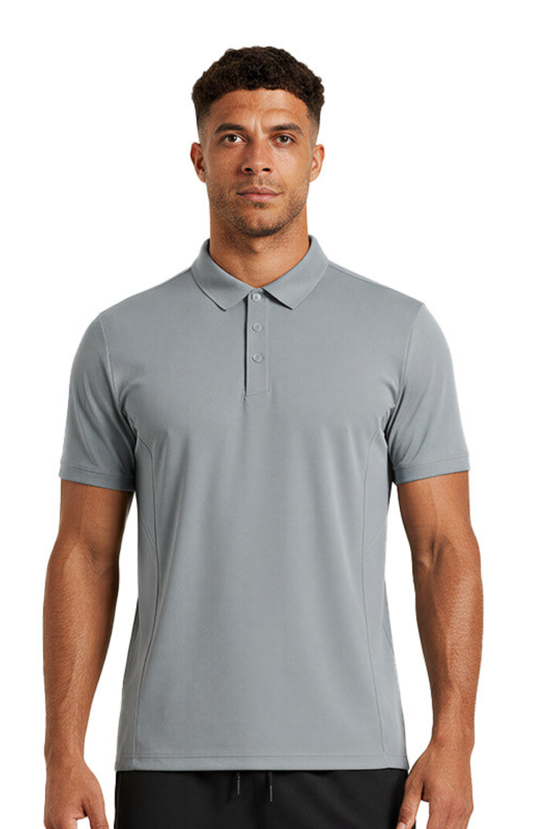 Men's Casual Polo Collar Snap Button Placket T-shirt-Wholesale