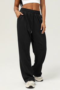 High Waist Drawstringwide Leg Pants