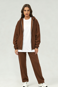 Unisex Heavyweight Fleece Dual-Zip Retro Hoodie