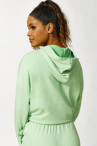 Women'S Drawstring Hem Hooded Sweatshirt