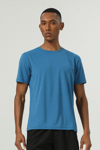 Men Cloud Yarn Quick-Dry Antibacterial Moisture-Wicking Uv Protection Reflective Outdoor Sports Round Neck Short Sleeve T-Shirt