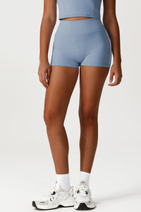 Women High-Waisted Color-Block Butt-Lifting Quick-Dry Yoga Shorts