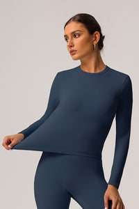 Women Light Fleece Sports Casual Long-Sleeved T-Shirt