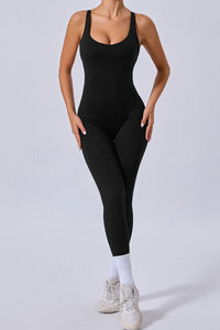 Women Cross Back Adjustable Straps Hip Lifting Exercise Yoga Bodysuit