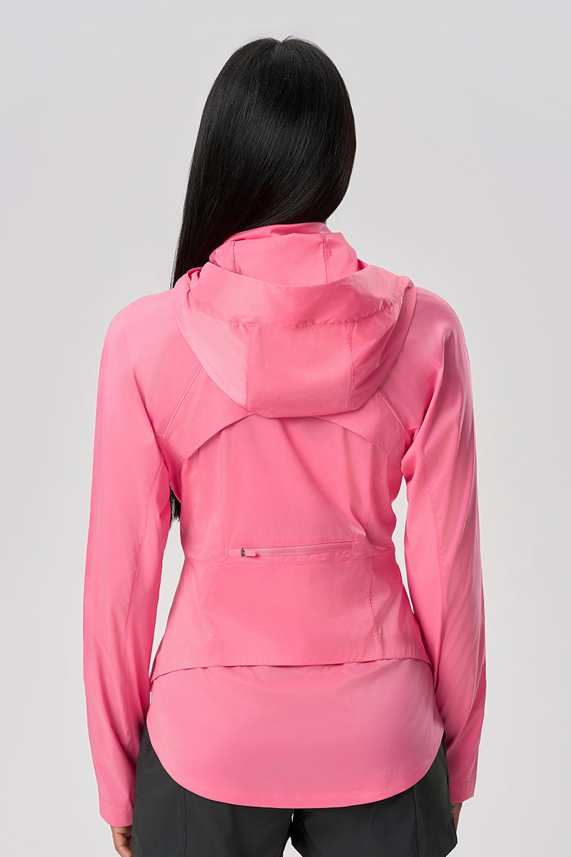 Women Cooling Uv50+ Slim-Fit Convertible Hood Outdoor Sun Protection Jacket