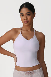 Women Slim Fit Cross Back Yoga Sports Vest High Elastic Workout Tank Top