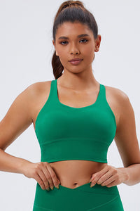 Women Eco-Friendly Fabric Gathering Cross Back Sports Running Fitness Yoga Bra