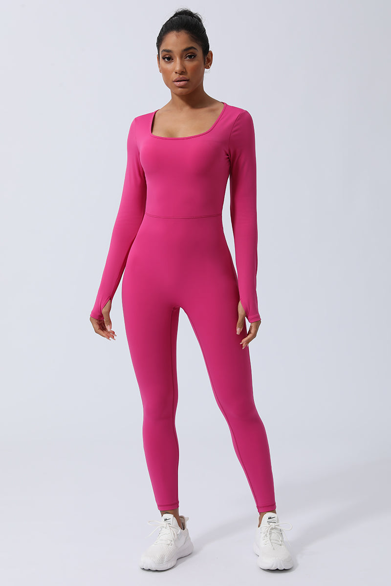 Women Square Collar Backless Sport Jumpsuit – Sodalemons
