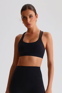 Women Sexy Cross-Back Naked-Feel Quick-Dry Yoga Sports Bra