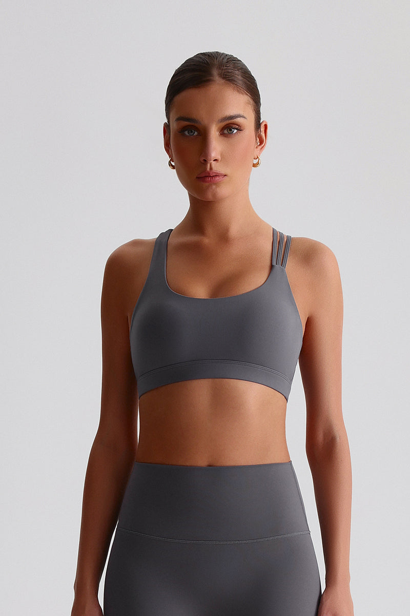 Women Sexy Cross-Back Naked-Feel Quick-Dry Yoga Sports Bra