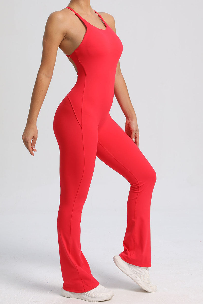 Women Adjustable Straps Beauty Back Slightly Peach Hip Sports Fitness Yoga Bodysuit
