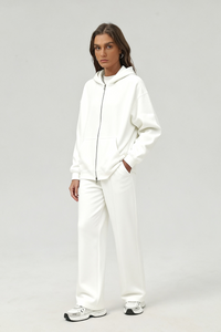 Unisex Heavyweight Fleece Retro Zip Hoodie Set