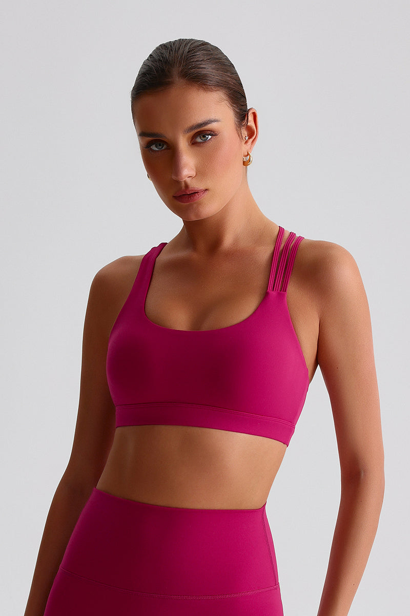 Women Sexy Cross-Back Naked-Feel Quick-Dry Yoga Sports Bra