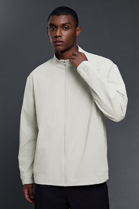 Men Stand Collar Windproof Loose Casual Zipper Jacket