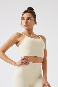 Women Eco-Friendly Recycled Nylon Sling Nude Fitness Sports Yoga Bra