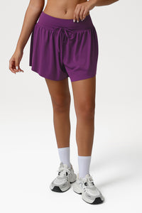 Women High-Waisted Loose Fit Quick-Dry Anti-Slip Yoga Shorts