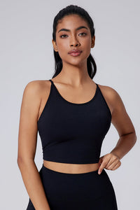 Women Cutout Ruching Back Naked-Feel Yoga Running Outdoor Sports Bra