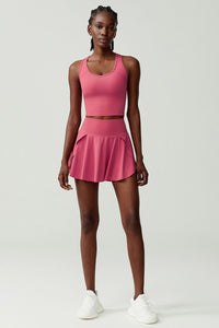 Women Stretch Tennis Set Removable Padding Sports Outfit