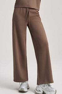 Women Drawstring High-Waist Loose Straight-Leg Workout Pants