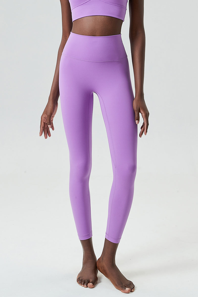 Solid high-waisted casual sports leggings