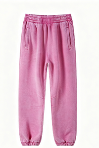 Men/Women Unisex Wax-Dye Washed Fleece Jogger Pants