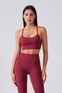 Women Running Sexy Y Back Anti-Shock Gathering Yoga Sports Bra