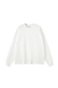 Unisex Heavyweight Oversize Long Sleeve Tee: Retro Textured Fabric Round Neck Design