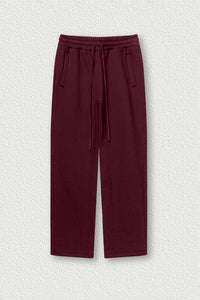 Solid Color Fleece-Lined Sweatpants - Winter Thermal Straight Leg Pants
