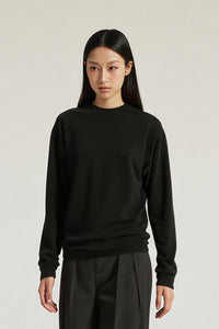 Women Tencel? Wool Relaxed Fit Long Sleeve Basic T-Shirt