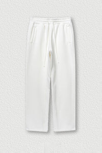 Solid Color Fleece-Lined Sweatpants - Winter Thermal Straight Leg Pants