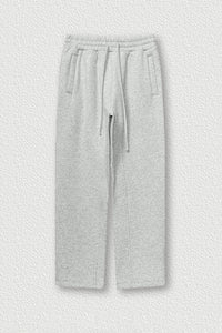 Solid Color Fleece-Lined Sweatpants - Winter Thermal Straight Leg Pants