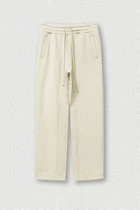 Solid Color Fleece-Lined Sweatpants - Winter Thermal Straight Leg Pants