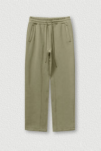 Solid Color Fleece-Lined Sweatpants - Winter Thermal Straight Leg Pants