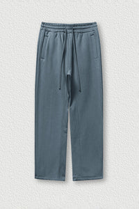 Solid Color Fleece-Lined Sweatpants - Winter Thermal Straight Leg Pants