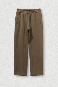 Solid Color Fleece-Lined Sweatpants - Winter Thermal Straight Leg Pants