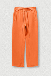 Solid Color Fleece-Lined Sweatpants - Winter Thermal Straight Leg Pants