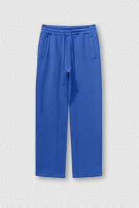 Solid Color Fleece-Lined Sweatpants - Winter Thermal Straight Leg Pants