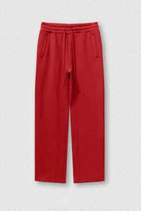 Solid Color Fleece-Lined Sweatpants - Winter Thermal Straight Leg Pants