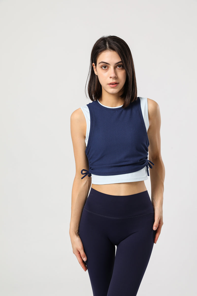 Double-Sided Wear Color Block Tennis Tank Top