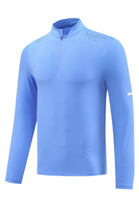 Men Half-Zip Breathable Outdoor Training Long Sleeve Top