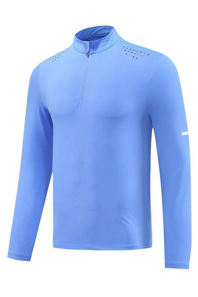 Men Half-Zip Breathable Outdoor Training Long Sleeve Top