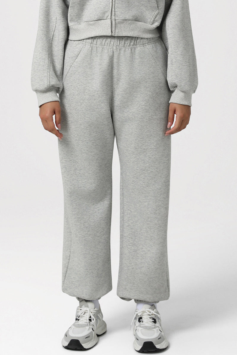 Women Hi-Waist Cuffed Sport Sweatpants